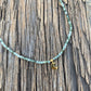 Gold Moss Agate Moon Beaded Necklace