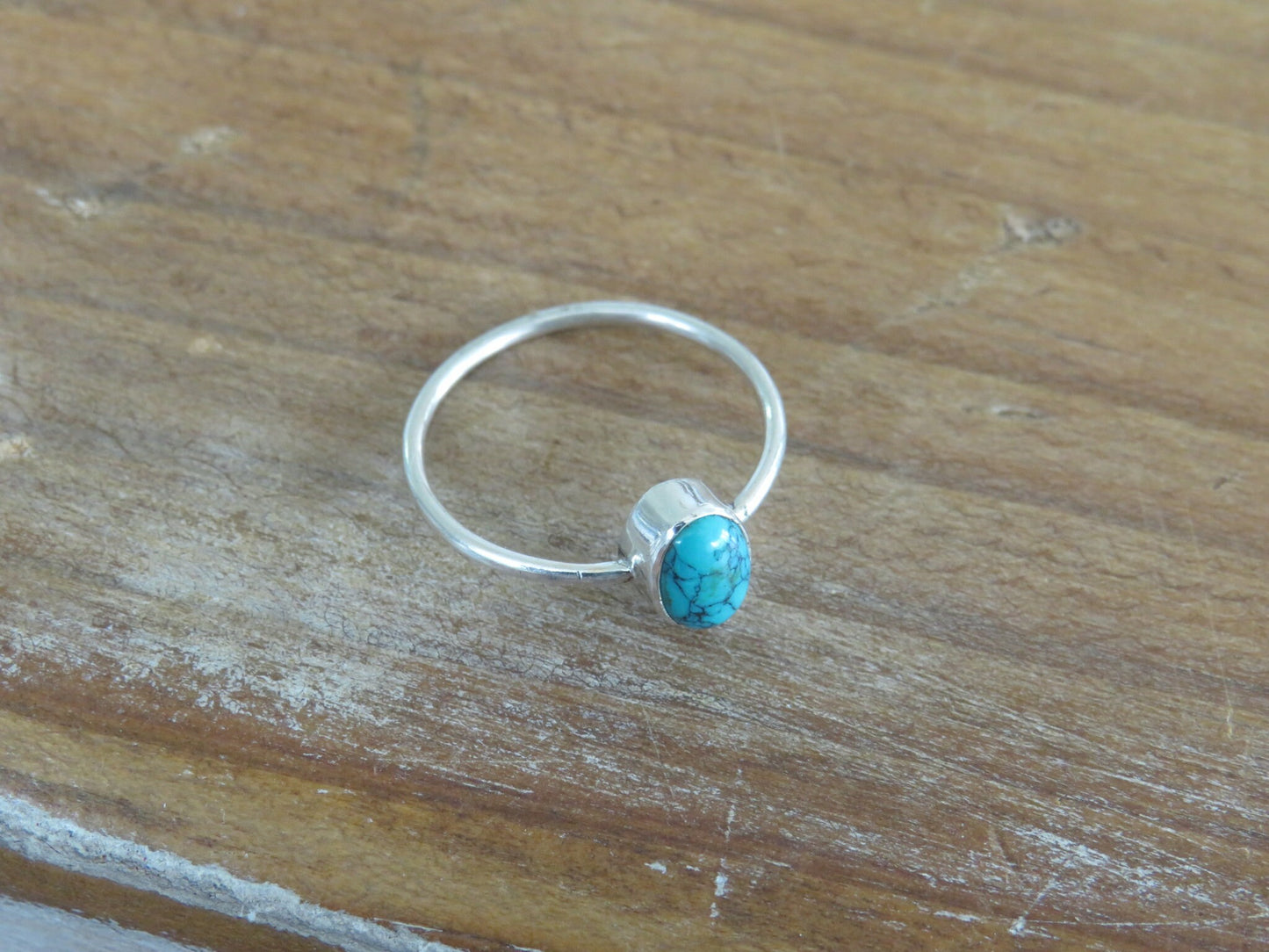 Turquoise Minimal Silver Ring
