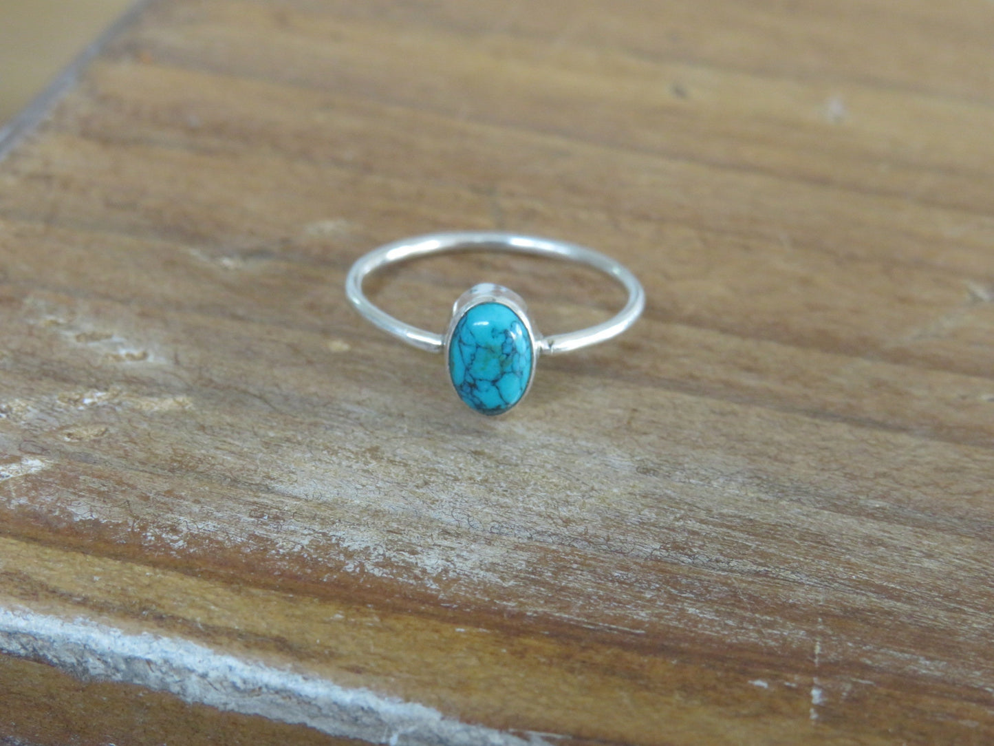 Turquoise Minimal Silver Ring