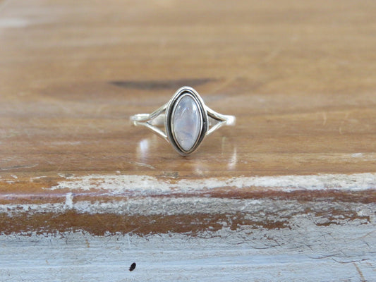 Moonstone Double Band Silver Ring