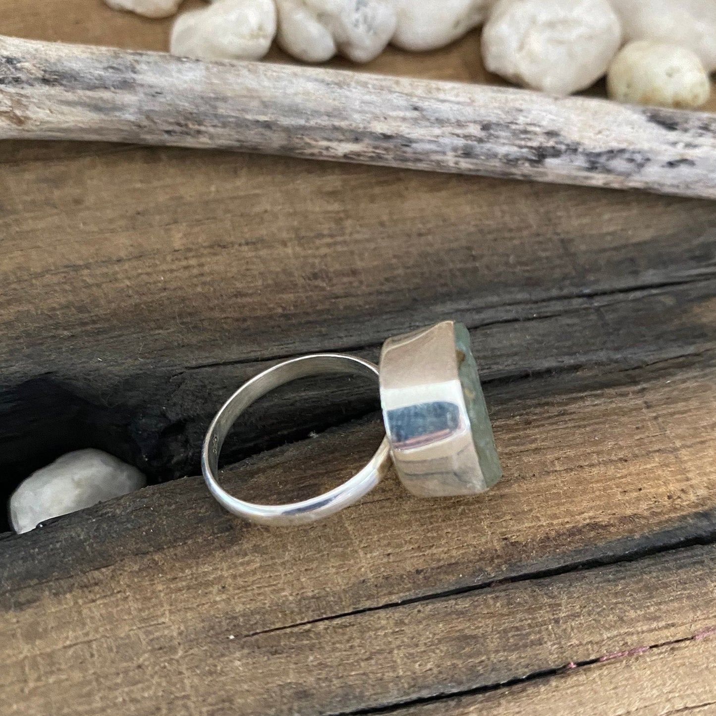 Aquamarine Raw Silver Ring
