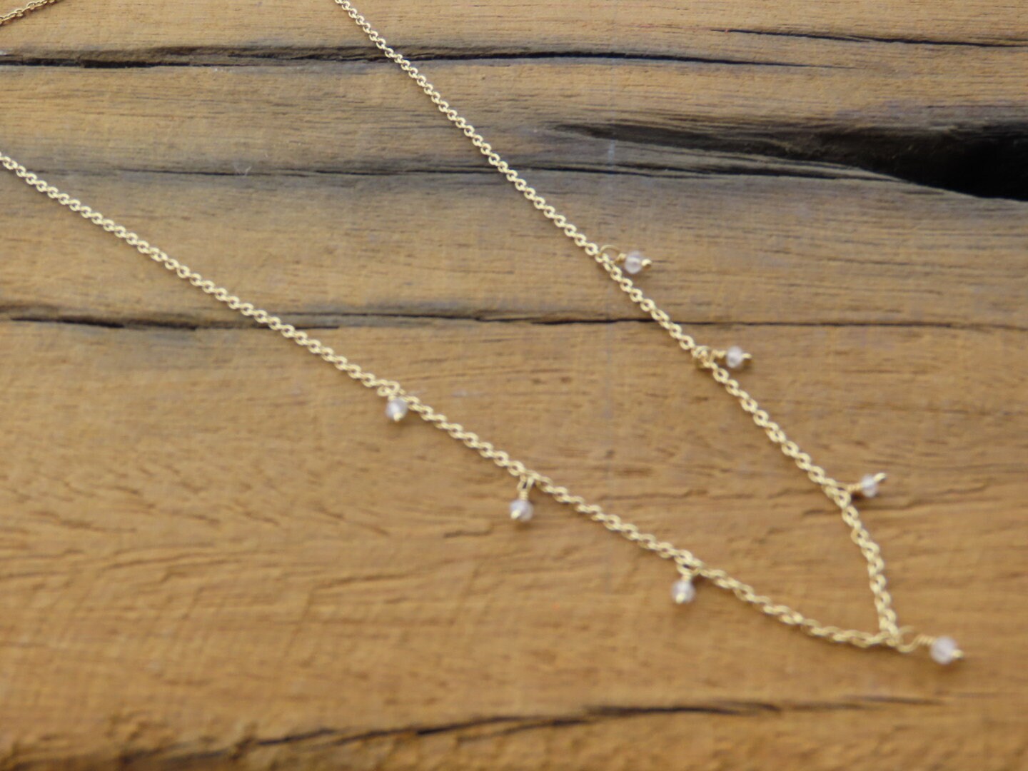 Gold Dainty Moonstone Necklace