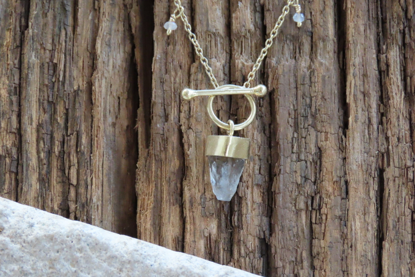 Raw quartz sales crystal necklace