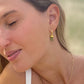 Peridot Raw Crystal Huggies Gold Earrings