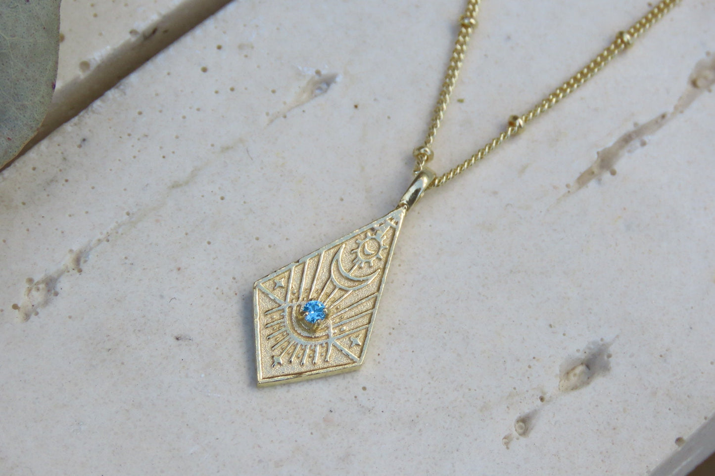 Blue Topaz Terra Gold Necklace