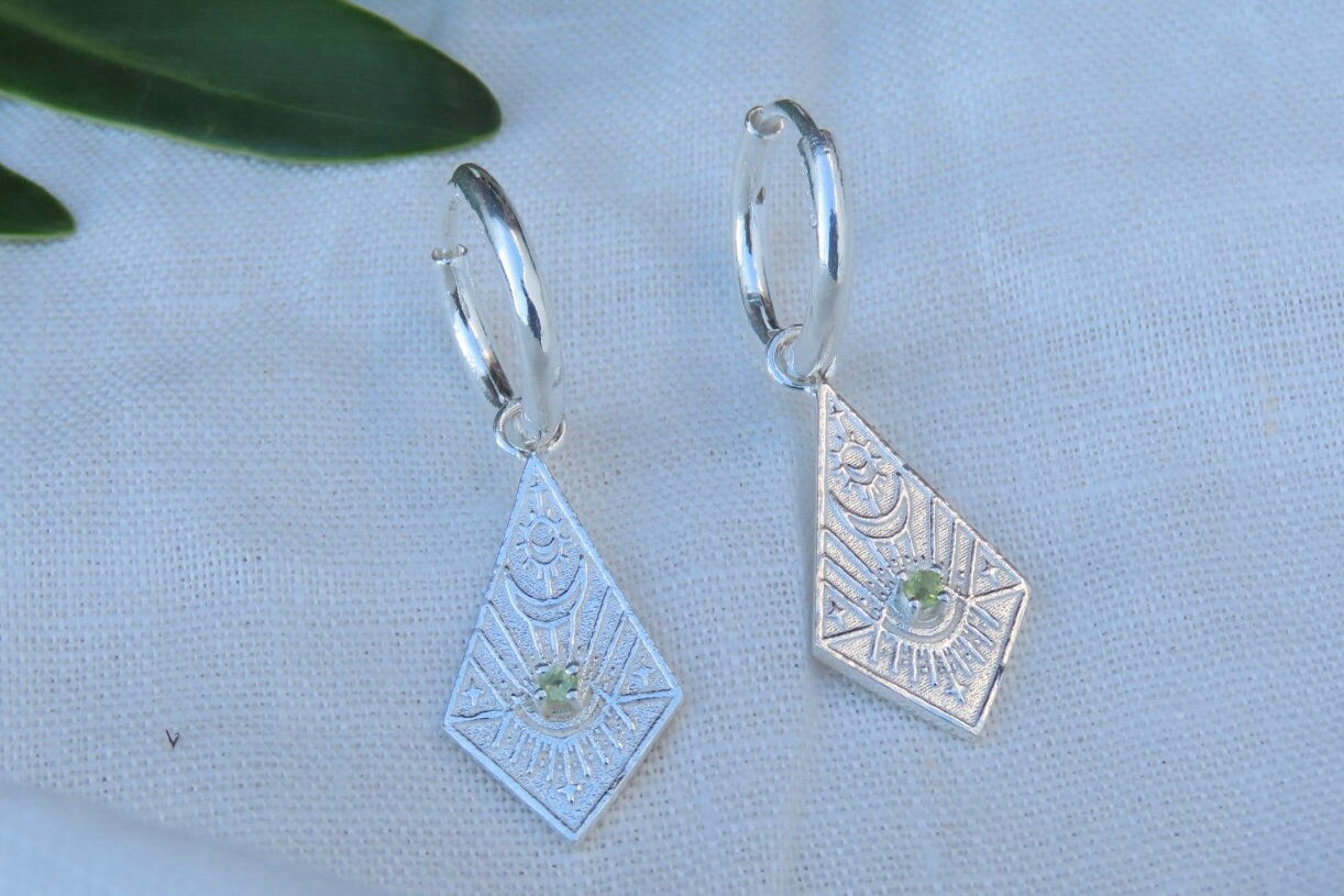 Terra Silver Celestial Earrings Huggies