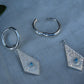 Terra Topaz Silver Celestial Earrings Huggies