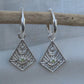 Gaia Celestial Peridot Huggies Silver Earrings