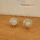 Opal Gold Studs " The Mystical Stone" Gold Earrings