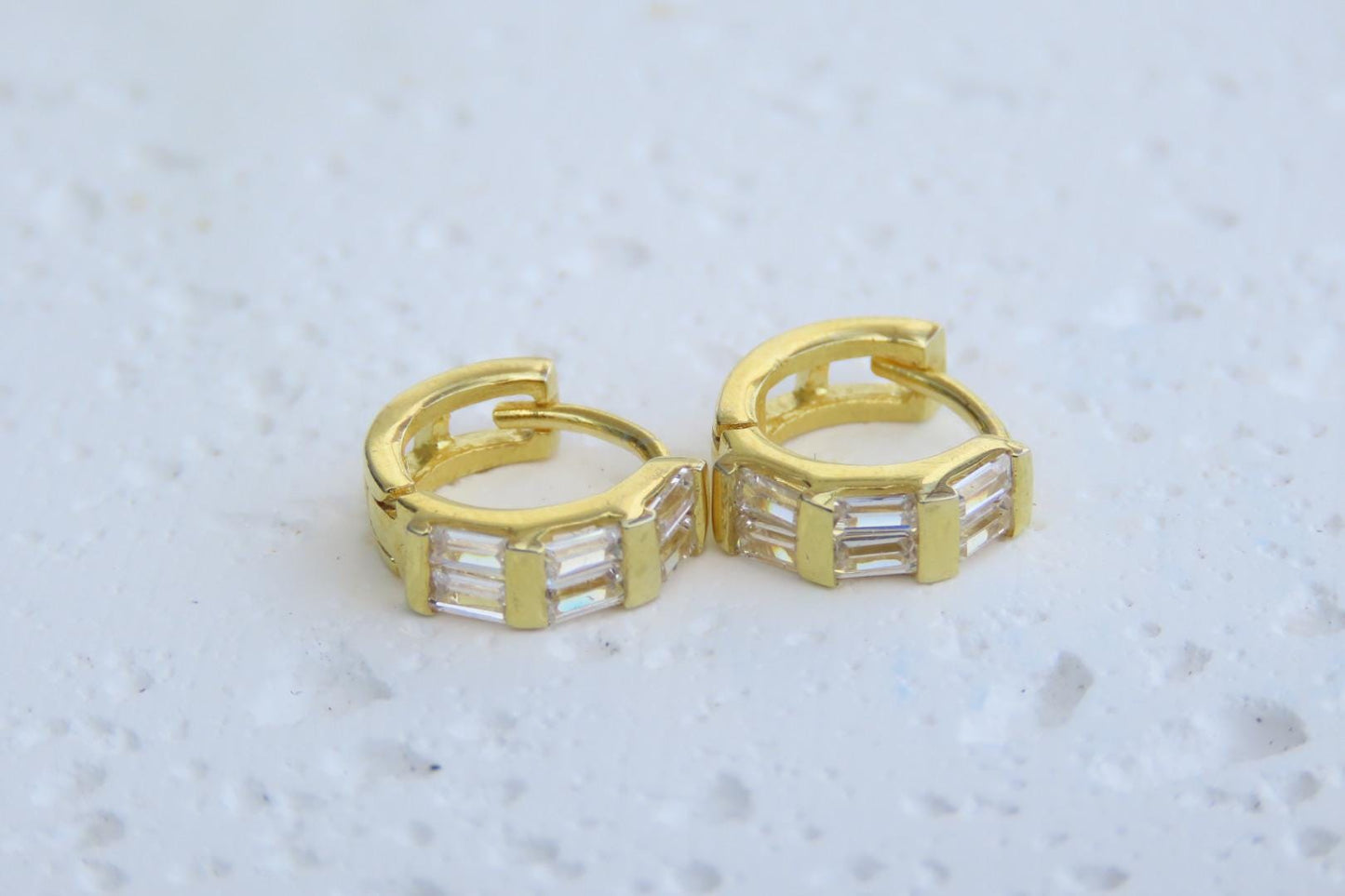 Classy Small Gold TOPAZ Hoops Earrings