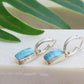 Larimar Rectangle Silver Huggies Earrings