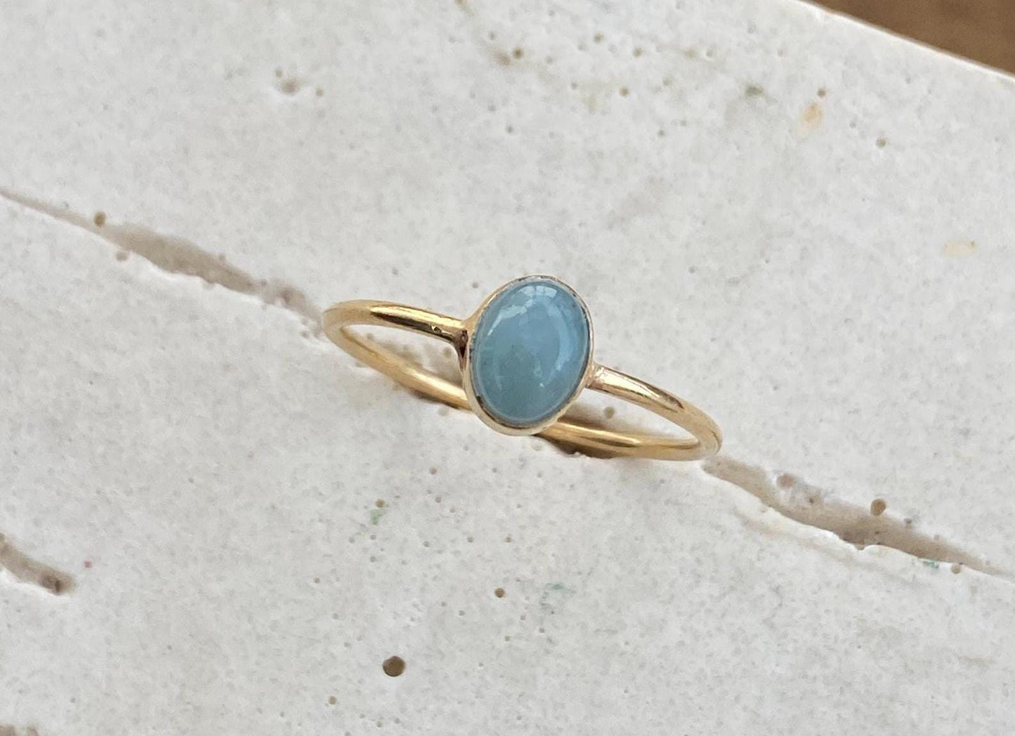 Aquamarine Gold Ring