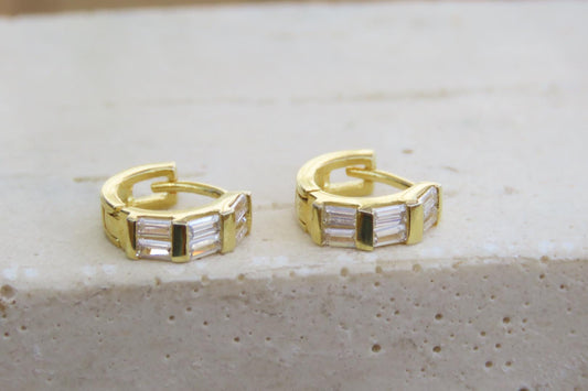 Classy Small Gold TOPAZ Hoops Earrings