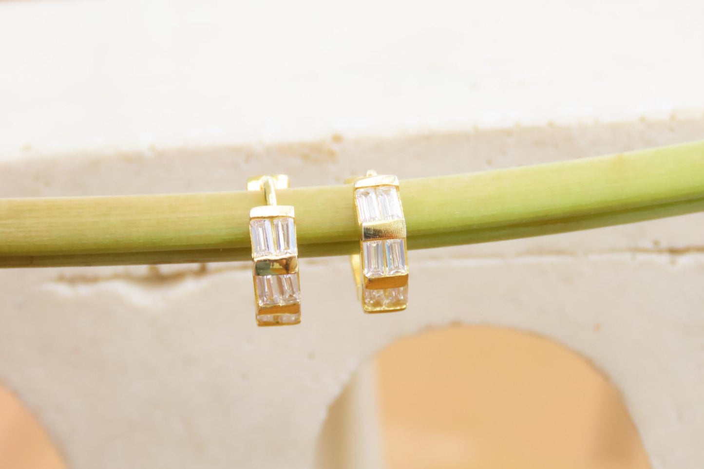 Classy Small Gold TOPAZ Hoops Earrings