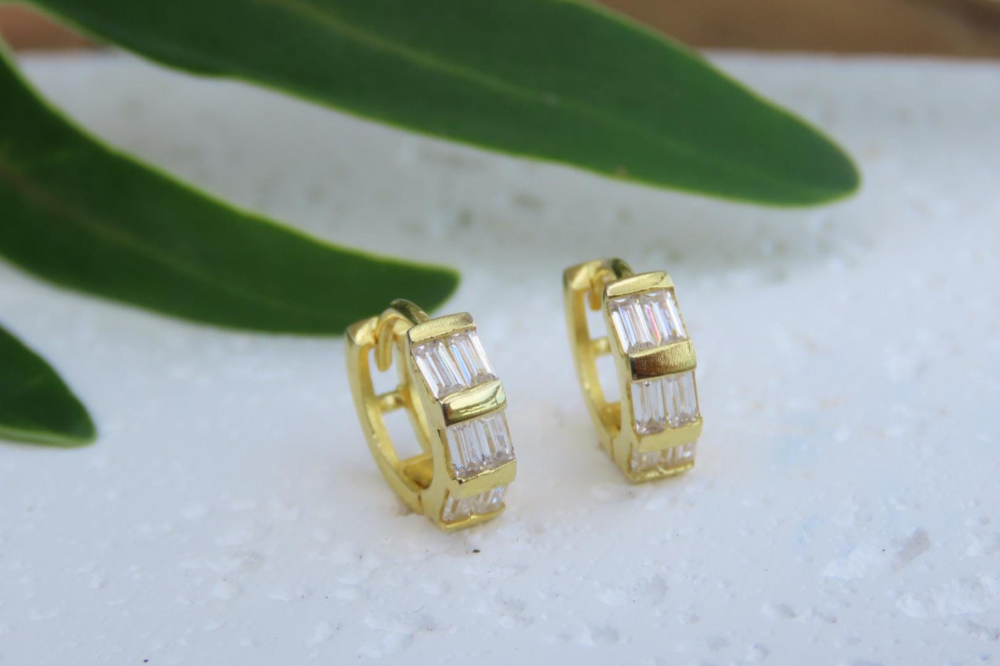 Classy Small Gold TOPAZ Hoops Earrings