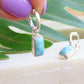 Larimar Rectangle Silver Huggies Earrings