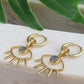 Gold Evil Eye Charm Huggies Earrings