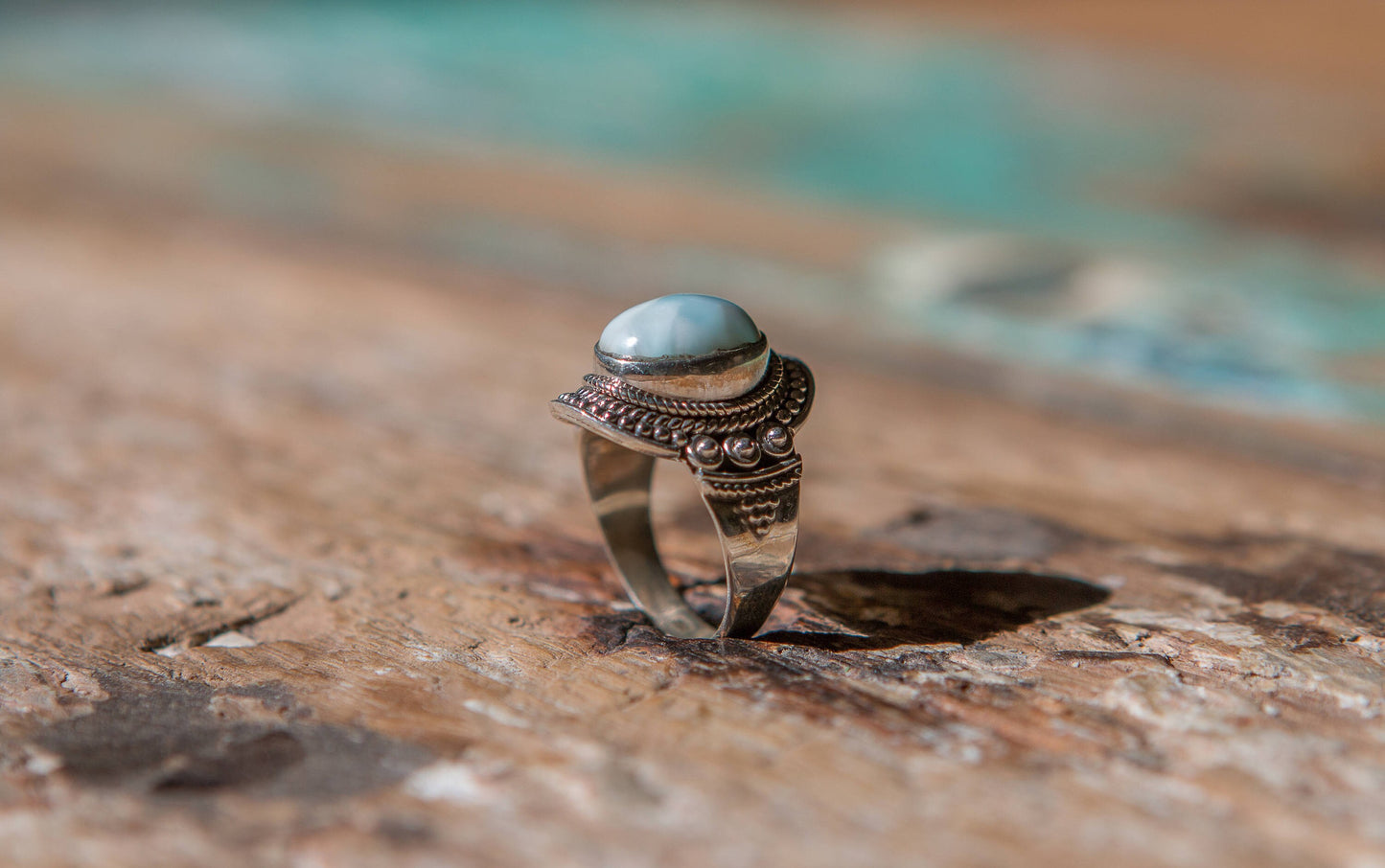 Larimar Wanderlust Silver Ring