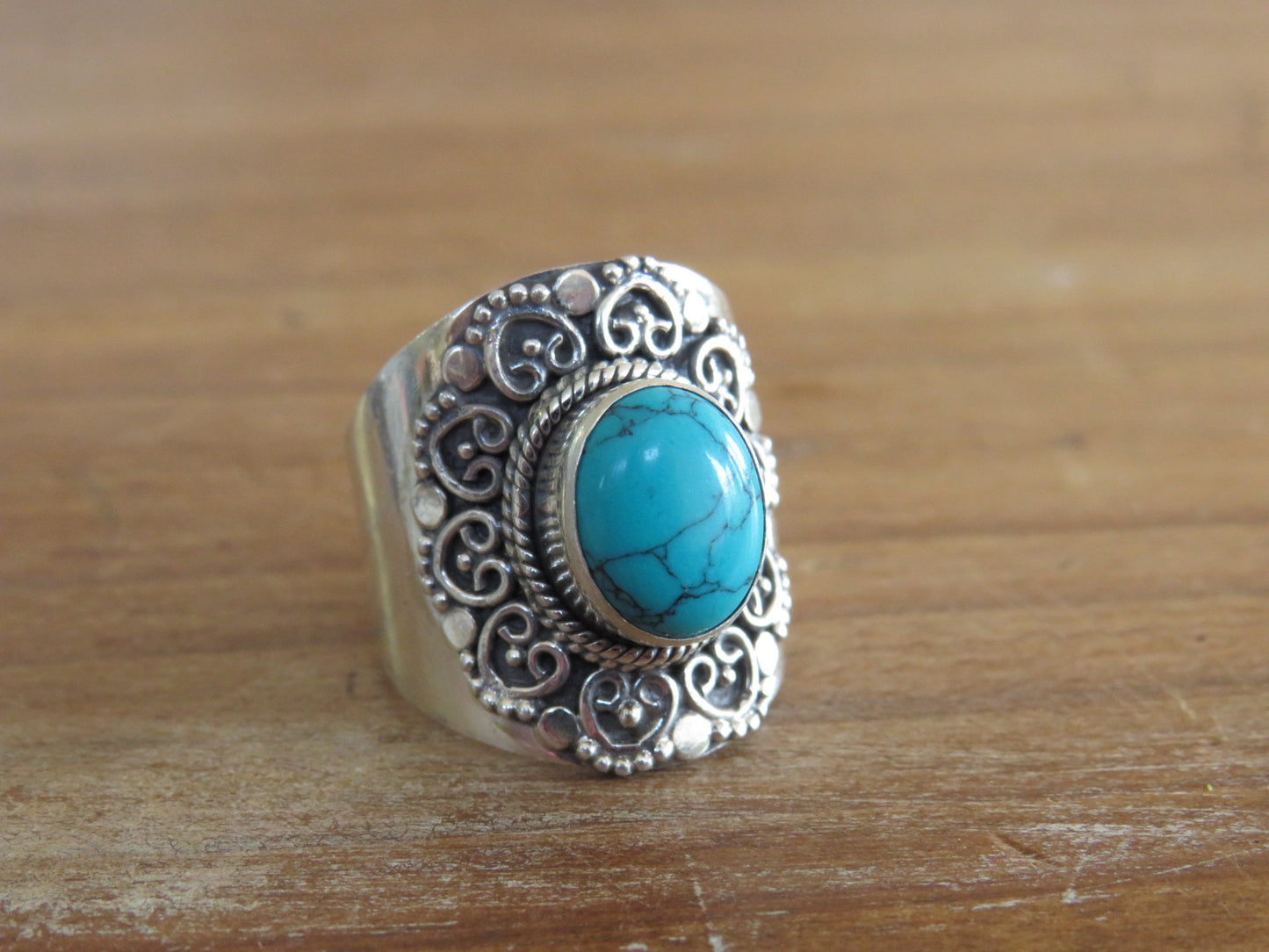 Turquoise Tribal Silver Ring