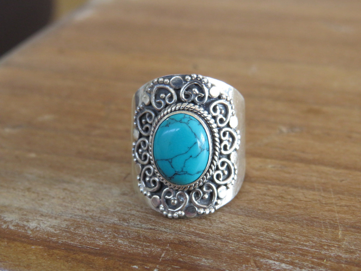 Turquoise Tribal Silver Ring