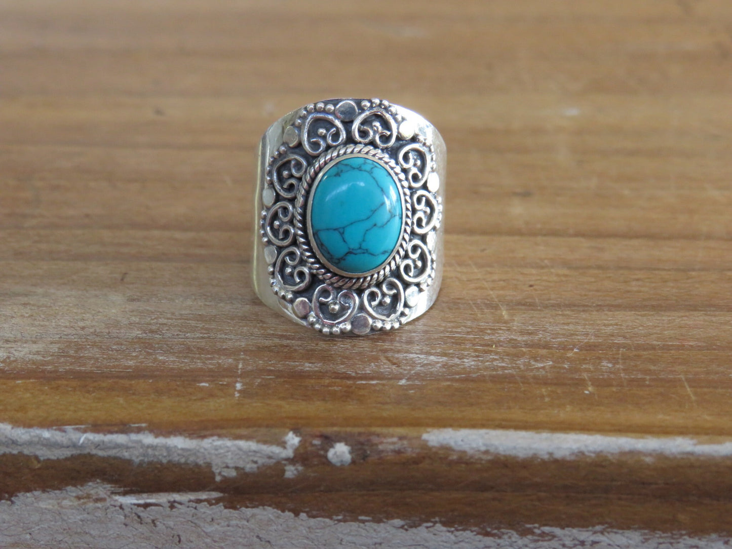 Turquoise Tribal Silver Ring