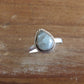 Aquamarine Tiny Teardrop Silver Ring
