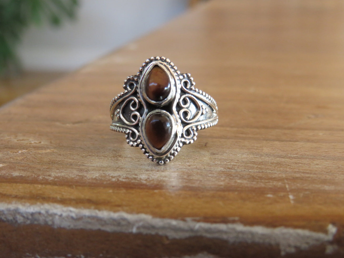 Red Tigers Eye Beloved Silver Ring