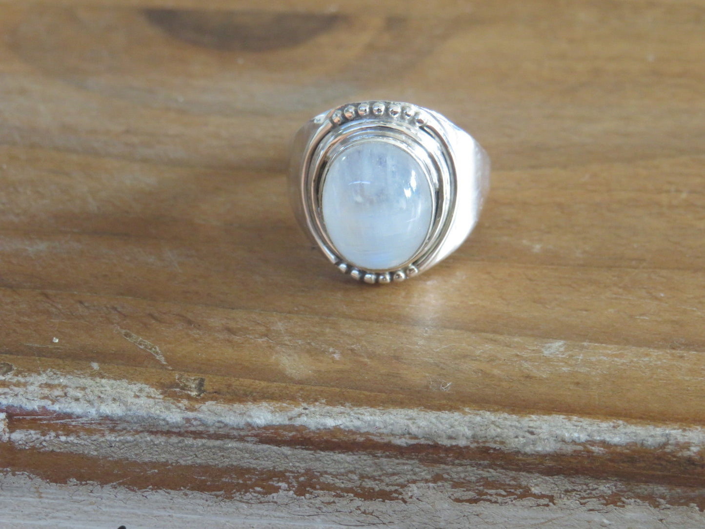 Moonstone Bohemian Silver Ring