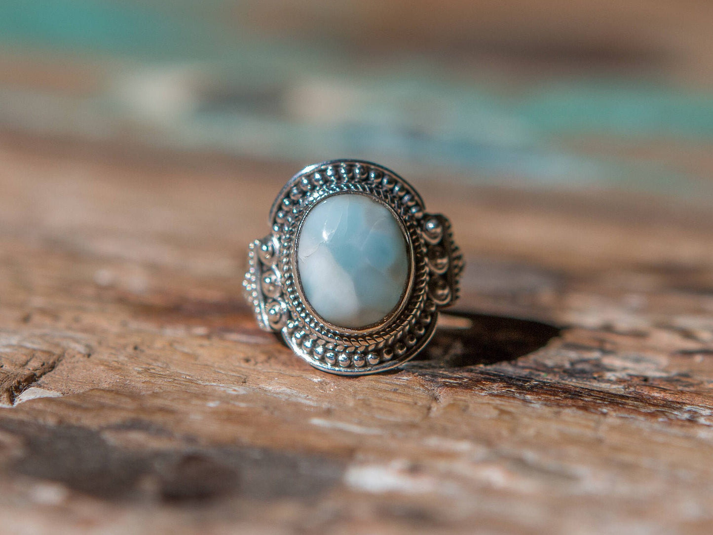 Larimar Wanderlust Silver Ring