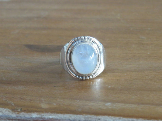 Moonstone Bohemian Silver Ring