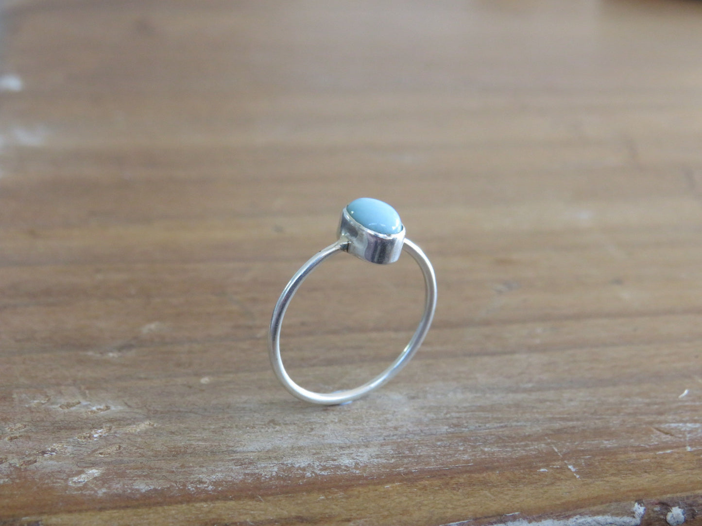 Larimar Minimal Silver Ring
