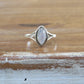 Moonstone Double Band Silver Ring