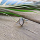 Moonstone Double Band Silver Ring