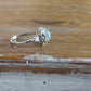 Aquamarine Leaf Silver Ring