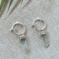 Aquamarine Raw Crystal Huggies Silver Earrings