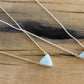 Boho Larimar Triangle Silver Necklace