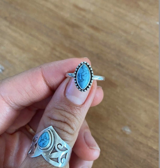 Turquoise Third Eye Silver Ring