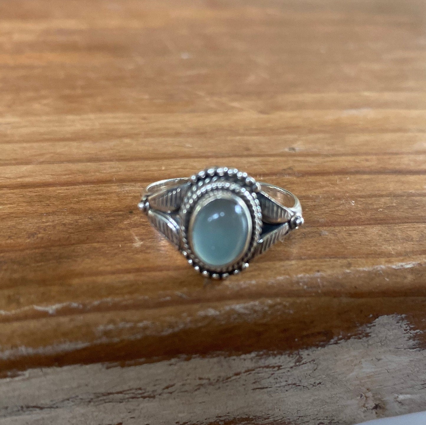 Chalcedony Aqua Silver Ring