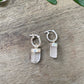 Clear Quartz Raw Crystal Huggies Silver Earrings