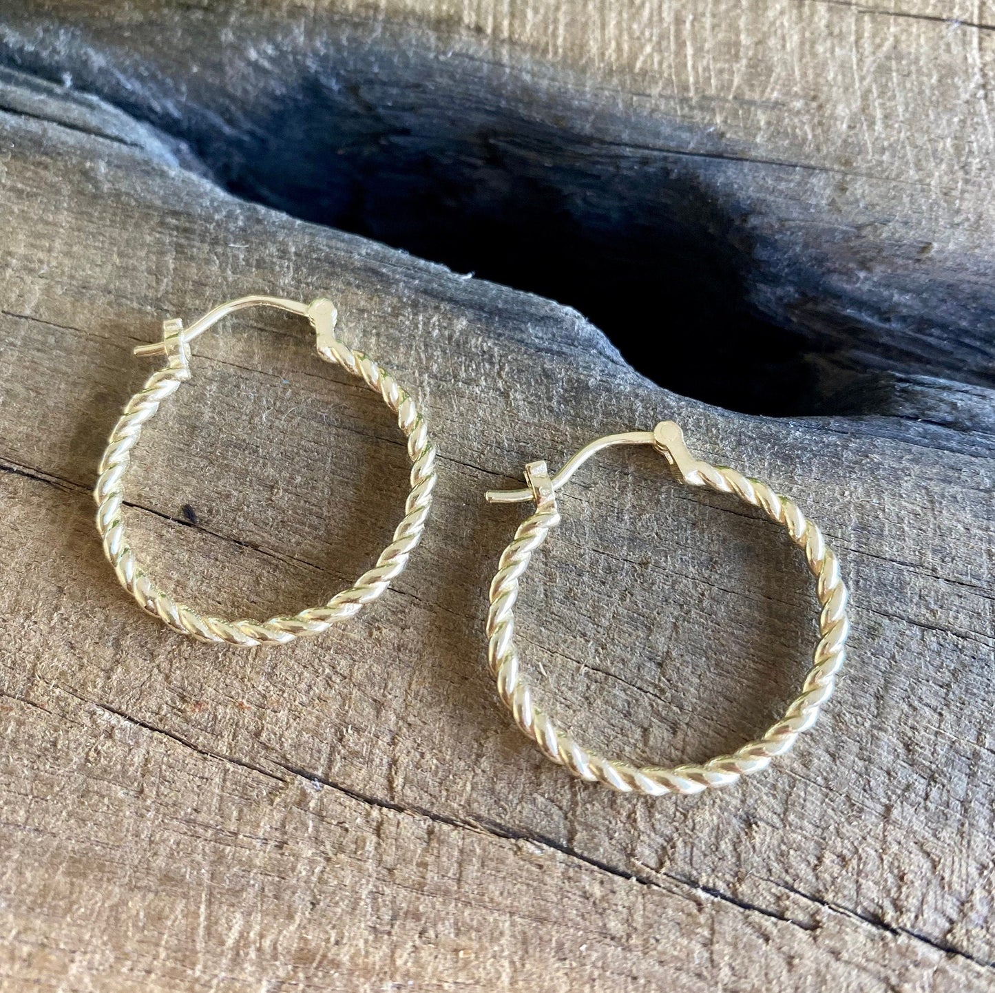 Classic Gold Twisted Hoops Earrings