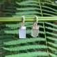 Clear Quartz Raw Crystal Huggies Silver Earrings