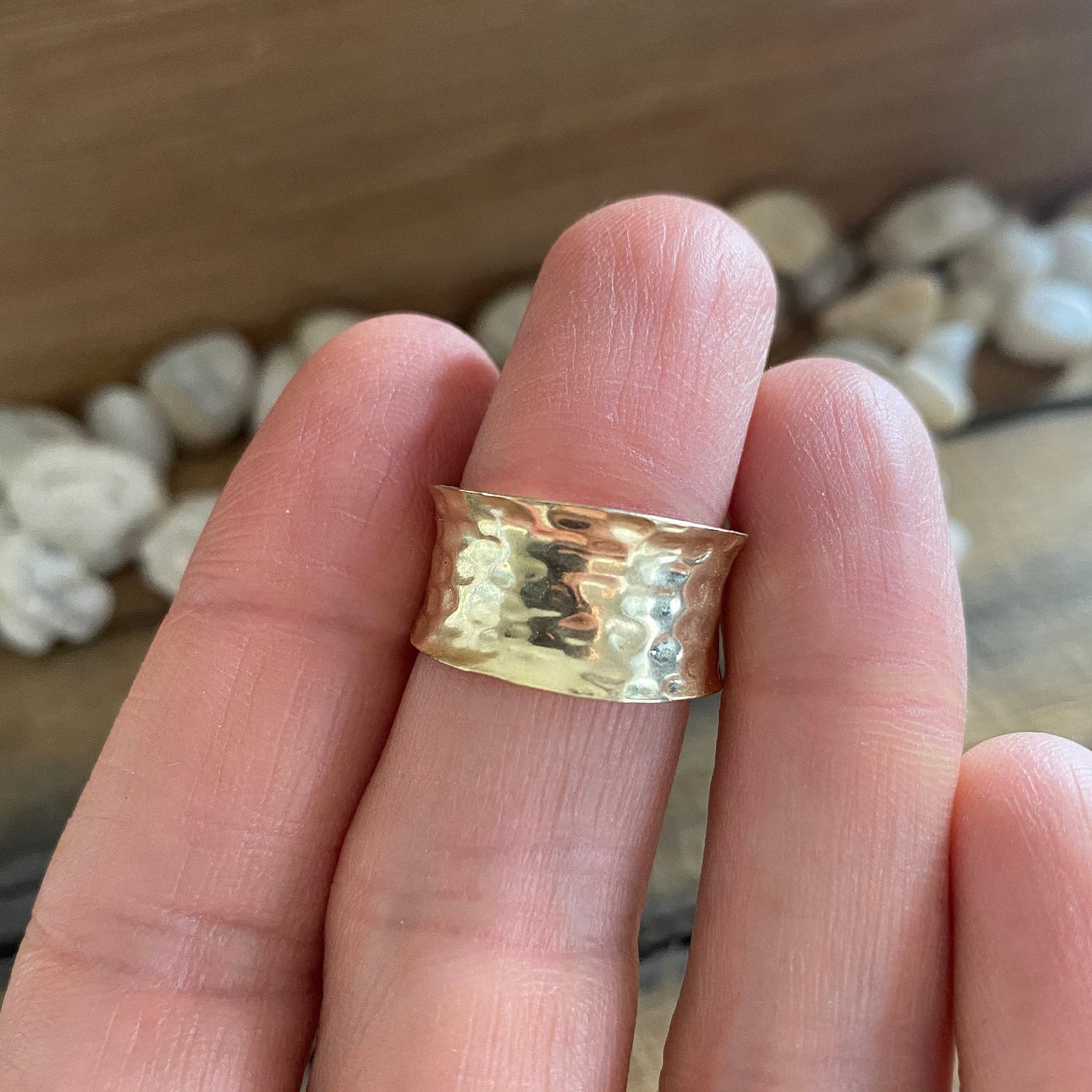 Titan Hammered ADJUSTABLE Gold Vermeil Ring – Mystica Store