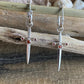 Excalibur Sword Garnet Huggies Silver Earrings