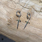 Excalibur Sword Emerald Huggies Silver Earrings