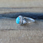 Turquoise Leaf Silver Ring