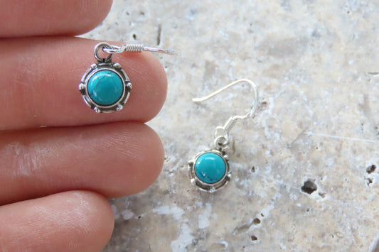 Turquoise Dangle Silver Earrings