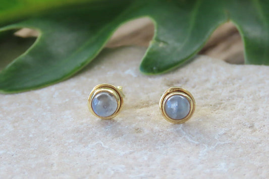 Moonstone Gold Studs " The Inspiration Stone"